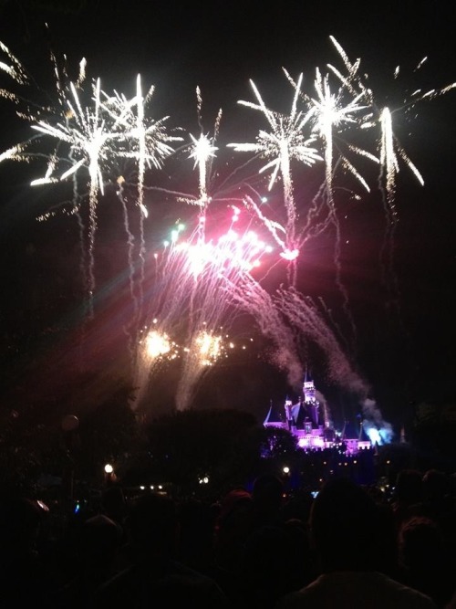 Fireworks at Disneyland during Monstrous Summer All-Nighter event. (Courtesy of Facebook.com/Disneyl