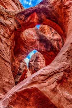 Double Arch, Peek-a-Boo Slot Canyon (by Greg Clure Photography)