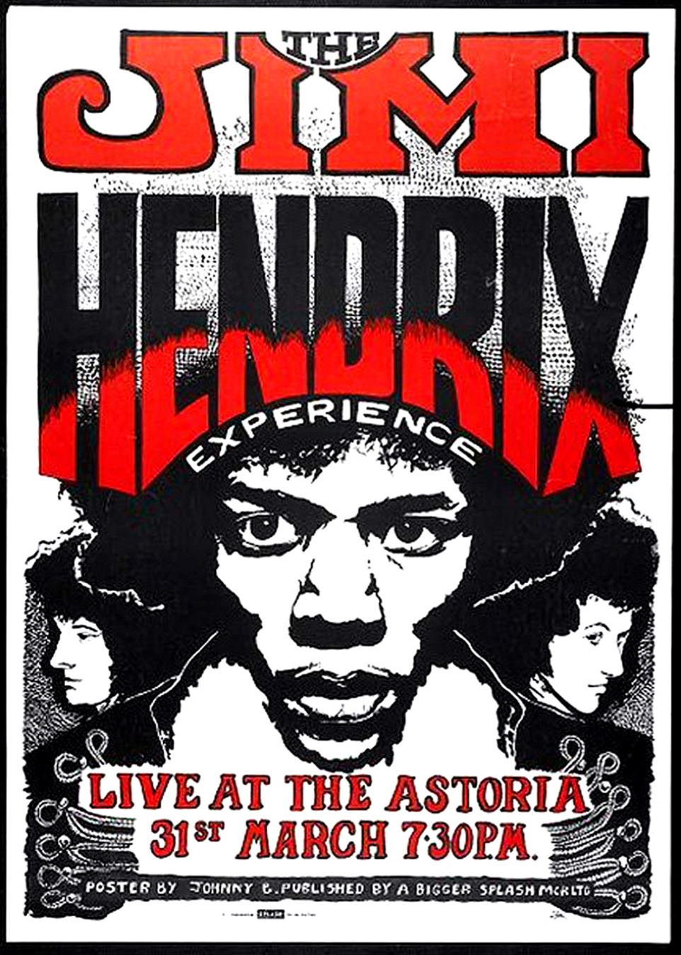 savetheflower-1967:  Jimi Hendrix Experience - concert poster - 1968.