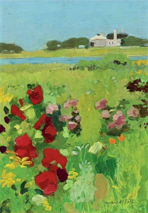 huariqueje: Mallows   -    Fairfield Porter , 1965  American 1907-1975   oil on 