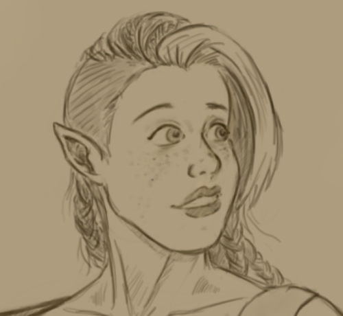 diocletianscabbagefarm:Did this one, a half-elf barbarian, as a little present for a twitter mutualU