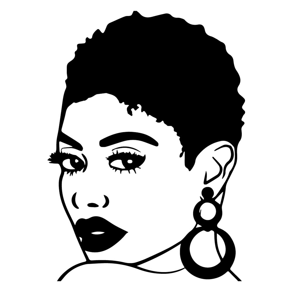 African black girl hairstyle fashion hat in vector art