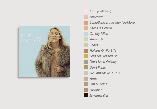 gouldmines - Ellie Goulding Album Cover Palettes(insp.)