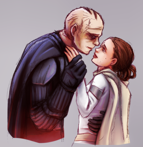 Colored version of Vaderdala, artwork by @good-call-my-young-padawan from her beautiful Ani/Vader an