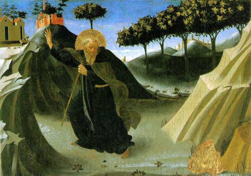 artist-angelico: Saint Anthony the Abbot Tempted by a Lump of Gold, 1436, Fra AngelicoMedium: panel,