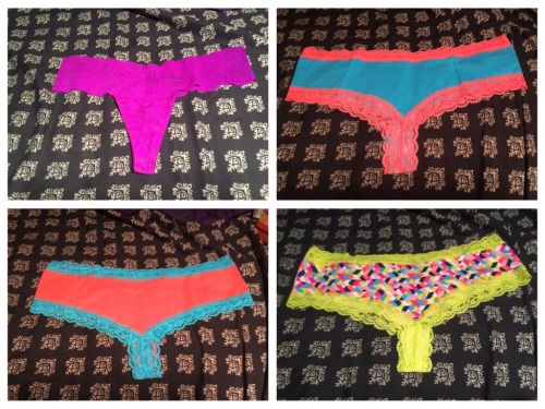 therealninakins:  Panties!! Panties!! Panties!!   I am currently selling panties!! Here are four pairs up for sale! These are fresh and clean but they don’t have to stay that way 😉  Prices start at 45$ (includes shipping)! Message me for full details