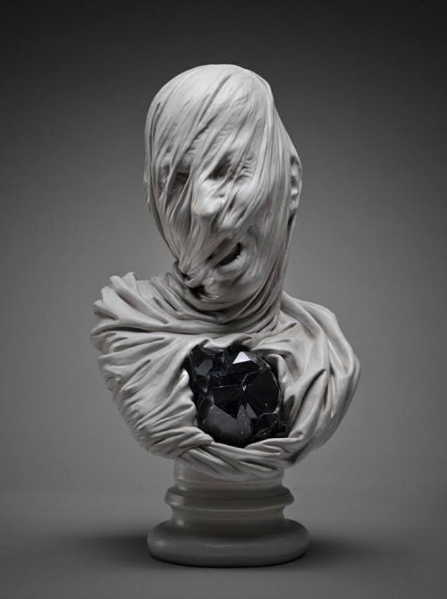 asylum-art-2:   Ghostly Veiled Souls Carved Out of Solid Marble of  Livio ScarpellaThe work of Italian contemporary artist Livio Scarpella  turns good and evil into delicacy.  This group of sculptures, named  “Ghosts Underground”, depicts lost