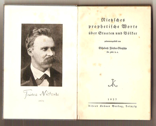 Here’s a little curiosity from my beautiful Nietzsche collection: It is a small book called &l