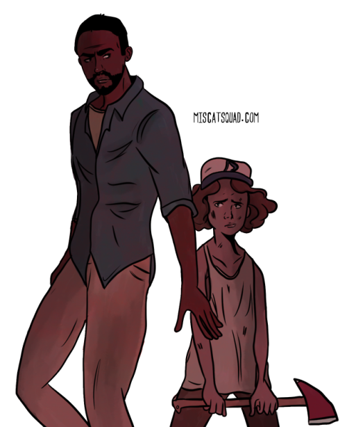 miscatsquad: Lee and Clementine from The Walking Dead! Protect your dawtah! 