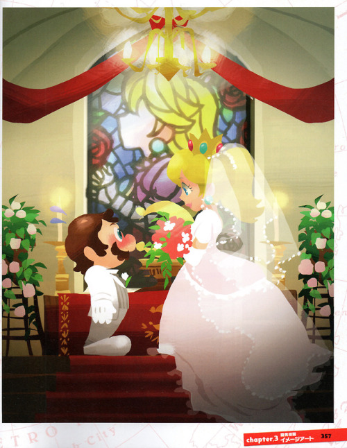 Mario And Peach Wedding Illustration From The Art... -