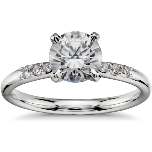 Blue Nile 1 Carat Preset Petite Diamond Engagement Ring ❤ liked on Polyvore (see more wedding band e