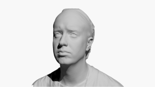 satelliteoflove:3D mesh of Julian’s head which was used for the creation of the wax figure seen thro