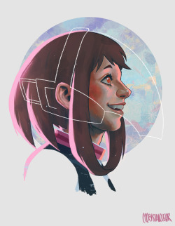 cccrystalclear:And Uraraka is finished! She turned out to be the most difficult one to draw out of the three I’ve done so far