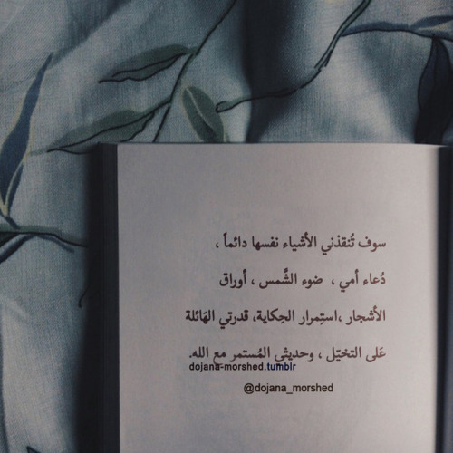 سوف تنقذني لأشياء نفسها دائما ، دعاء أمي ، ضوء الشمس ، أوراق الأشجار ، استمرار الحكاية ، قدرتي الهائ