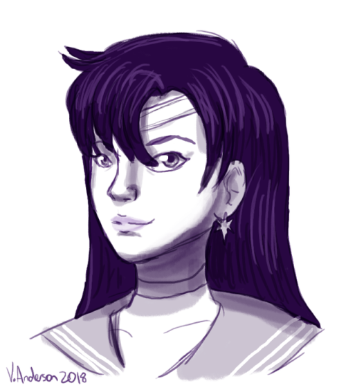 cheshiregengarart:Day 231 of the 2018 365 art challenge.Quick headshot sketch of Sailor Mars. Back to digital for tonigh