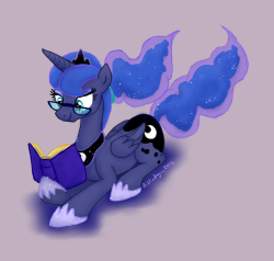 theponyartcollection:  That Luna With The Glasses by bibliodragon  x3 &lt;3