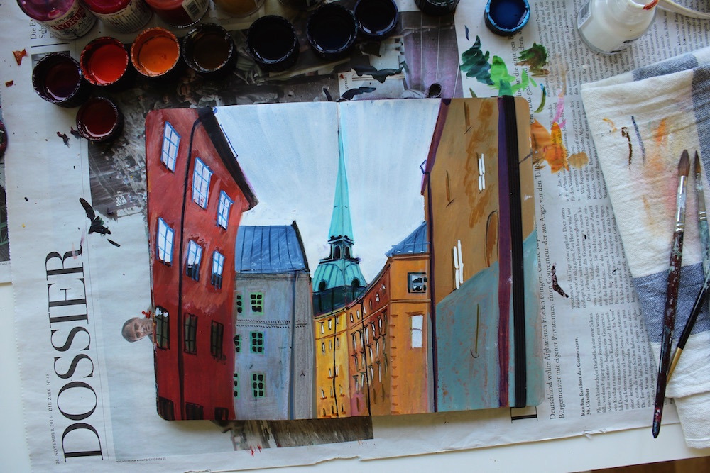 missydunaway:  This painting started off as a sandstorm in Morocco, but changed course