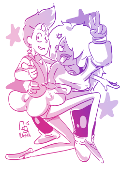 vidiabell:  PEARLMETHYSTBOMB! [day 1: old design gems] old school pearl and amethyst give me such college girlfriends vibes 