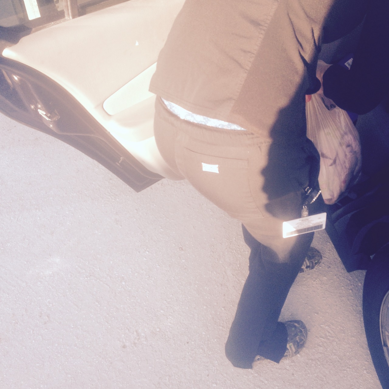 my wife bent over in scrubs showing thong  Thank you for the submission!