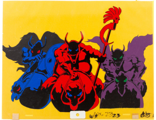 Production art from the 1977 Ralph Bakshi film, Wizards.