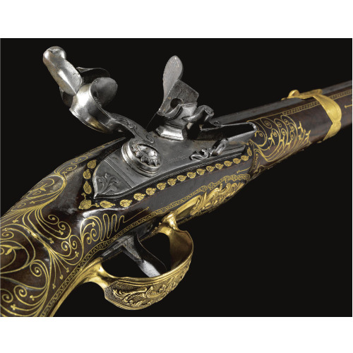 Incredible gold inlaid Ottoman flintlock rifle dated 1846.Sold by Sotheby’s: 31,250 GBP