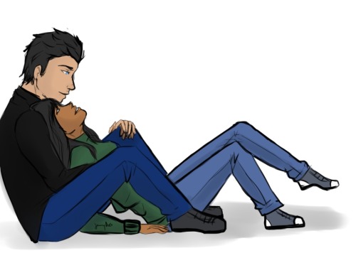 jemyart:  Nell and Damian for Yeahletsgowiththatone because it’s her OTP, and I just love the 
