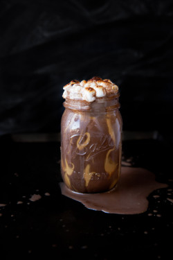 im-horngry:  sweetoothgirl:    Vegan Peanut Butter Hot Chocolate    yaaas 