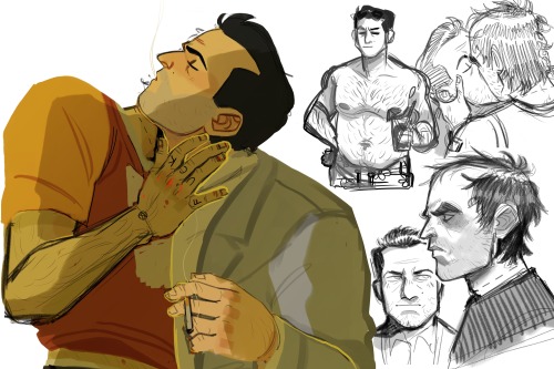 It’s time for another gtav art dump, baby! Here we have some old drunk men being affectionate,