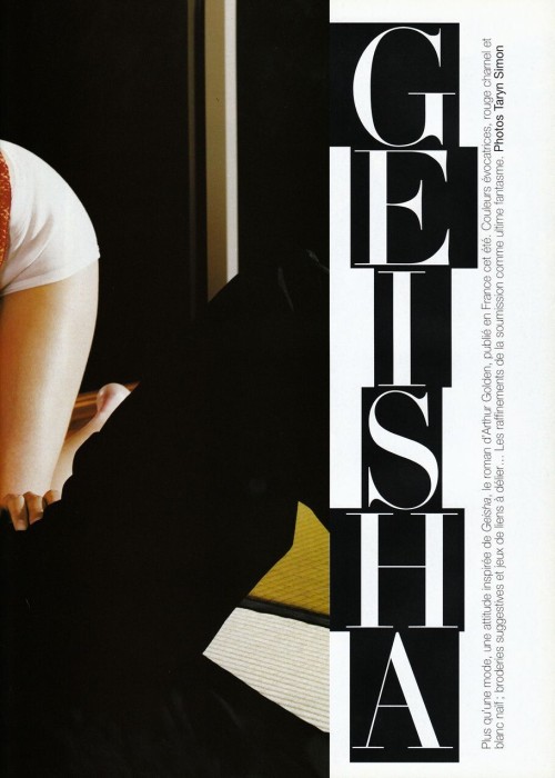 Vogue Paris, November 1999.“Geisha”Ph.Taryn Simon