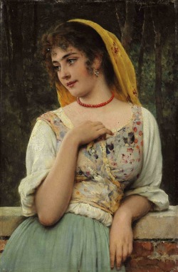 classic-art: A Pensive Beauty Eugene von