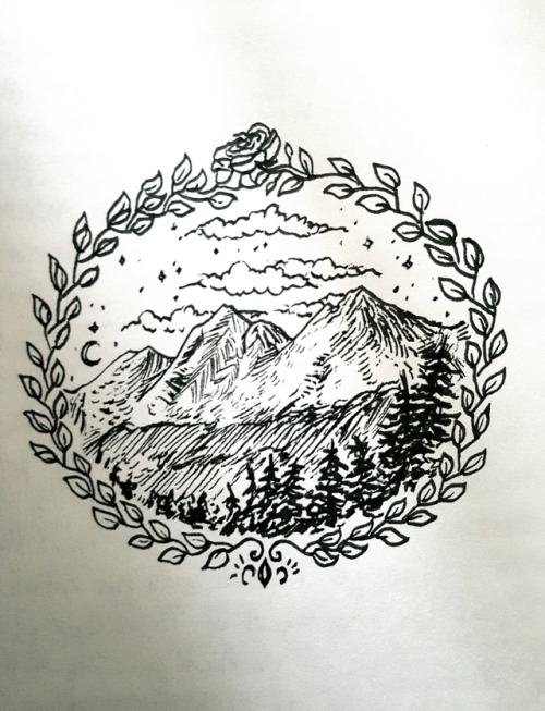 So, I made a drawing of the Andes when I was in Chile and got it tattooed on my ankle..
