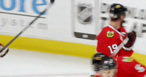 eternityinalake: 6/10/15: Richards bumping Toews into the boards after Toews and Shaw do their jump 