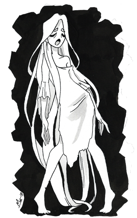 dalblauw:Inktober day 26: Stretch + BansheeI wanted to make her seem really stretched out and lanky 