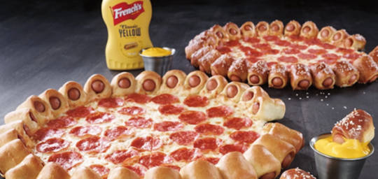 Grab Your Stretchy Pants, Pizza Hut's New Crust Is Surrounded By 28 Mini Hot Dogs