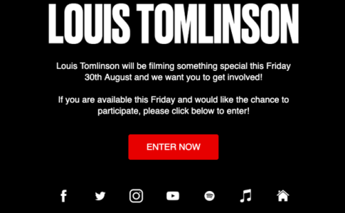 louistomlinsoncouk: Newsletter - 28/08 | Enter HERE More info: The Prize Draw will run from 18: