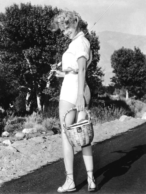 Anne Francis / publicity photos on location in Lone Pine, California during production of John Sturg