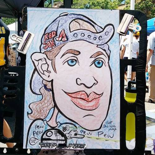 Doing caricatures at the Central Flea in Central Square today!  95 Prospect St. #caricature #cambridge #centralflea #caricatures #caricaturist #portrait (at Cambridge, Massachusetts)