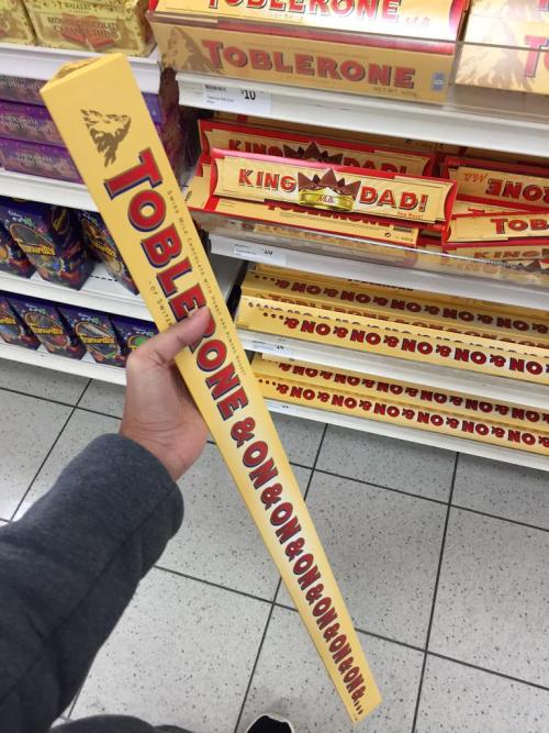 as-warm-as-choco: as-warm-as-choco: as-warm-as-choco: Toblerone had the chance… Tobleron