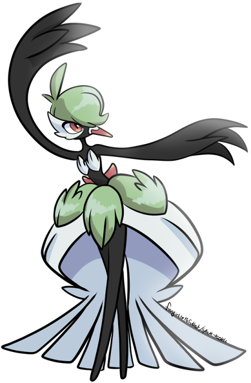 Swanna+Mega Gardevoir fusion “Swaurevoir” with regular and shiny cause sometimes I gotta