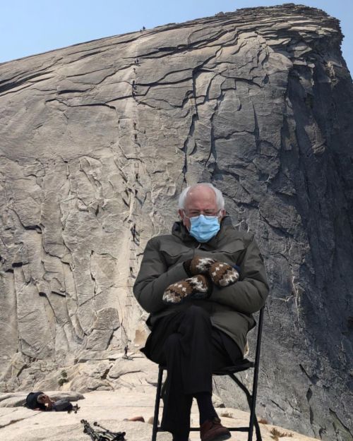 Hanging out with #BernieSanders on Half Dome in Yosemite National Park. (at Yosemite National Park) 