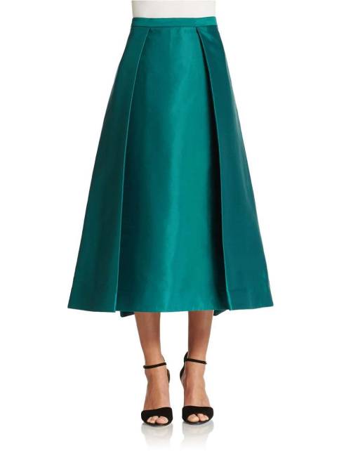 Sateen Calf Length Skirt