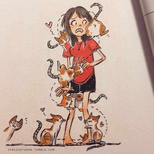 sprezzaturan:My cat is 10x more clingy than usual after I come home from Korean BBQ…