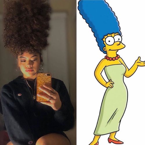 @queenofnaturalthings++On point ❤️ : @curlybreWhat y’all think❓•#2frochicks #margesimpson #froforday