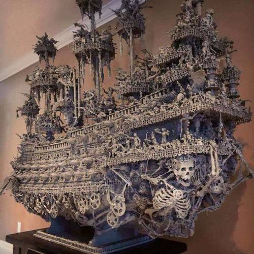 steampunktendencies:It Took Over 15 Months To Create this Stunning Ghostly Pirate Ship