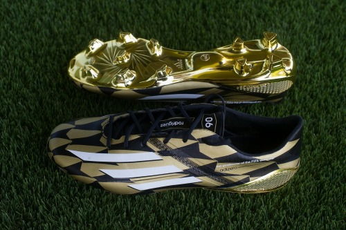 the-vip-football-collection:  Limited Edition Adidas F50 Adizero James Rodriguez Boot |x x| Gold | Black [Launched - August 2014 | Only 6 pairs available globally]  