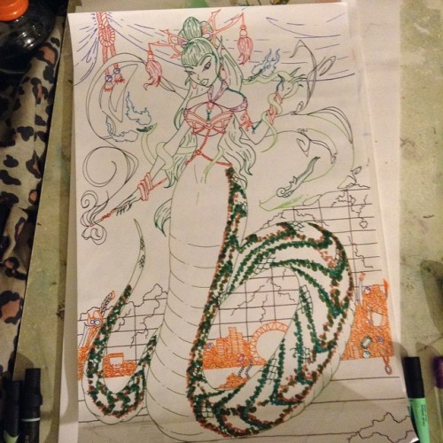 Man This Tail Is Gunna Take Me All Night #demigod #art #artlife #prisma #prismacolor #dots #markers