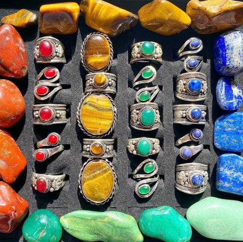 Bold & Beautiful Nepalese Stone Rings✨ ॐ www.ohmboho.com ॐ ..........#ohmboho #jewellery #jewelr