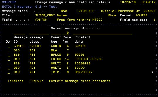 cleo extol integrator select message class constants