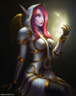 Night elf: World of Warcraft game digital drawing [Artist: Fan Foxy]