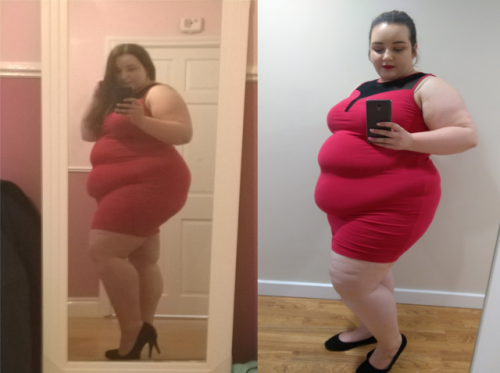biggalsdoitbetter:  littlebiglolita:  270 pounds to 301 pounds  What a fantastic gain! And the dress still fits! 